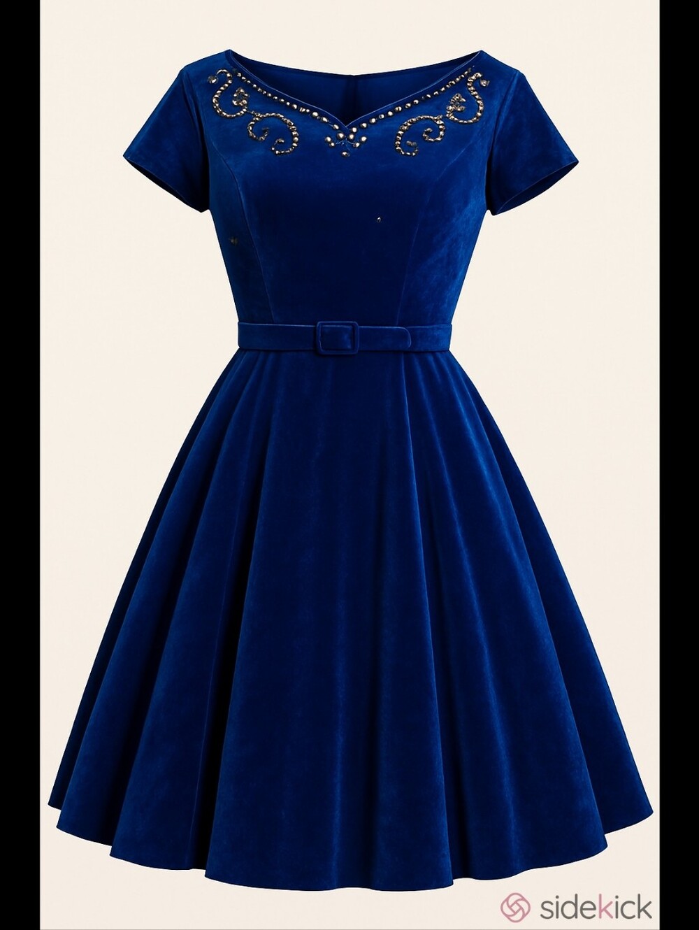 Vintage 40's Velvet Rhinestone Dress